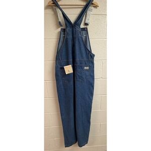Lana Roux Women LP7001 Denim Overalls Large Medium Wash Utility Boho New